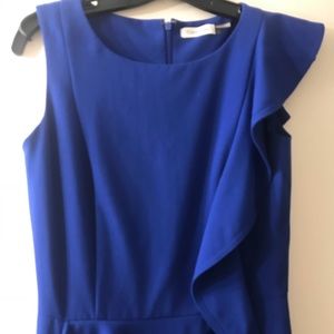Royal blue dress with ruffle